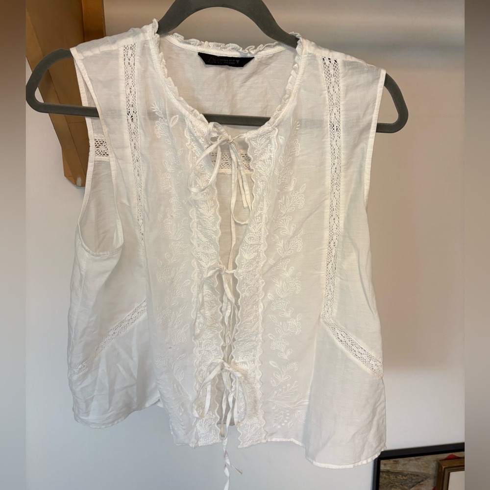 Tie Embroidered Top
